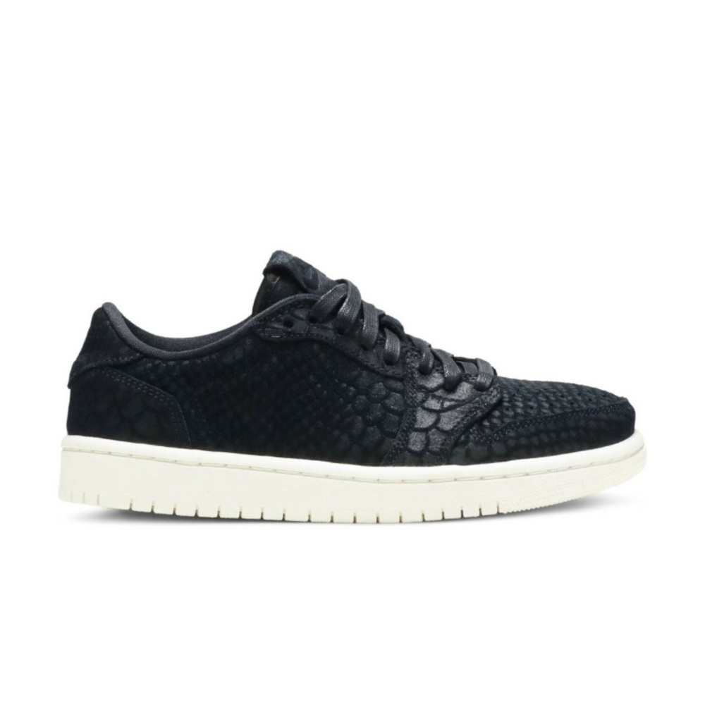 “Black Python” Jordan 1 Retro Low No Swoosh